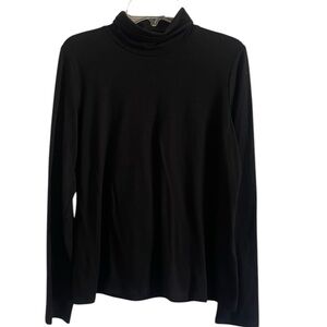 Eileen Fisher Long Sleeve Turtleneck Black Size Small Petite